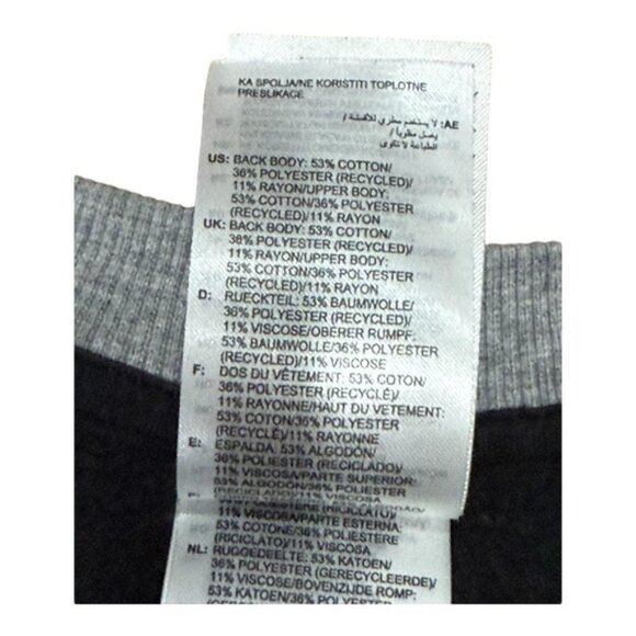 Adidas Sweatshirt Mens Large Crewneck Pullover Athletic Colorblock Black Gray - Picture 7 of 8